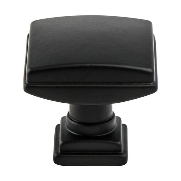 Berenson Berenson 1275-1055-P 1.25 in. dia. Tailored Traditional Knob with Matte Black - 1275-1055-P