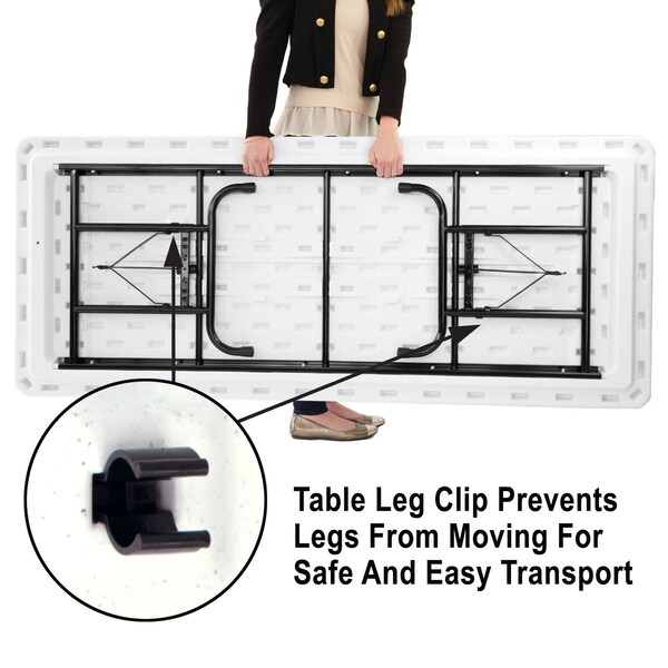 Correll Rectangle Heavy Duty Commerical Plastic Folding Table, 30" W, 60" L, 29" H, Blow Molded Plastic Top - R3060-27