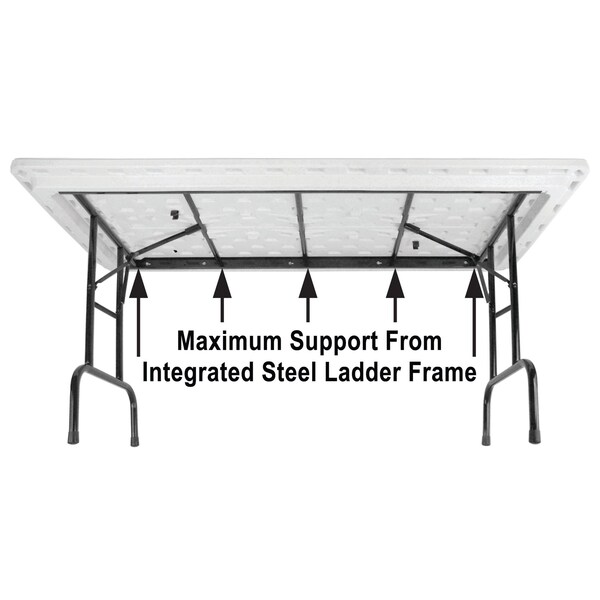 Correll Rectangle Heavy Duty Commerical Plastic Folding Table, 30" W, 60" L, 29" H, Blow Molded Plastic Top - R3060-27