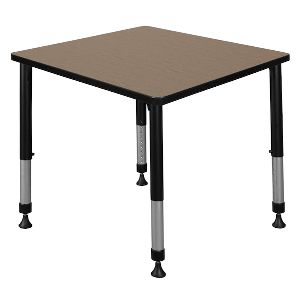 Regency Square Kee Height Adjustable Classroom Activity Table, 30 in W, 30 in L, Noble Oak - TB3030NOAPGY