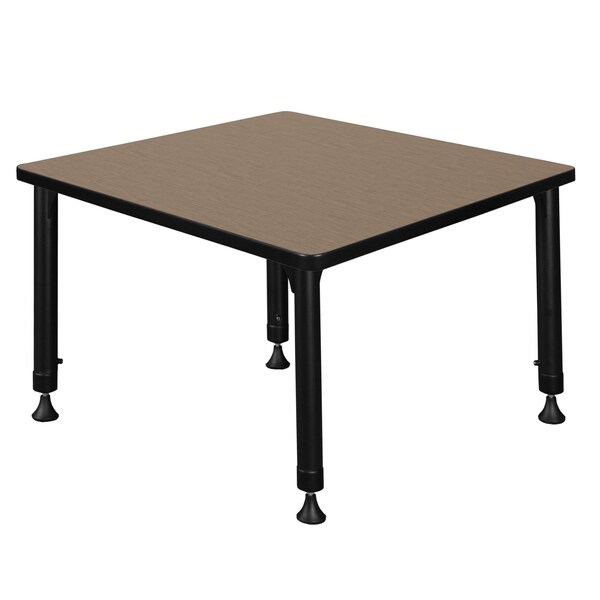 Regency Square Kee Height Adjustable Classroom Activity Table, 30 in W, 30 in L, Noble Oak - TB3030NOAPGY