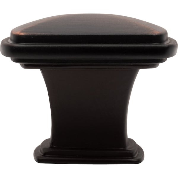 Designperfect 1-3/16 Overall Length Square Cabinet Knob, Brushed Oil Rubbed Bronze, 25PK - DPA25S77KORB