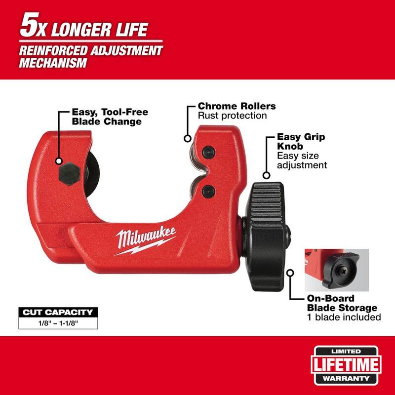 Llave de tubo de aluminio con offset de 18 pulgadas y cortador de tubos de cobre mini de 1 pulgada (Juego de 2 piezas) - 48-22-7185-48-22-4251