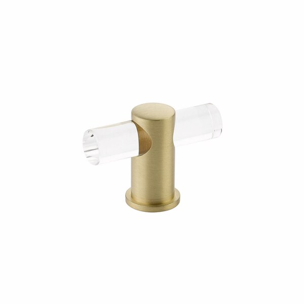 Schaub Lumiere Cabinet T Knob with Acrylic Satin Brass Finish - 401-SB