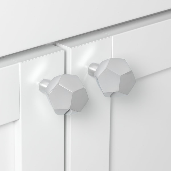 Gliderite Hardware 1-1/2 in. Faceted Knob Polished Chrome, 10PK - 5826-PC-10
