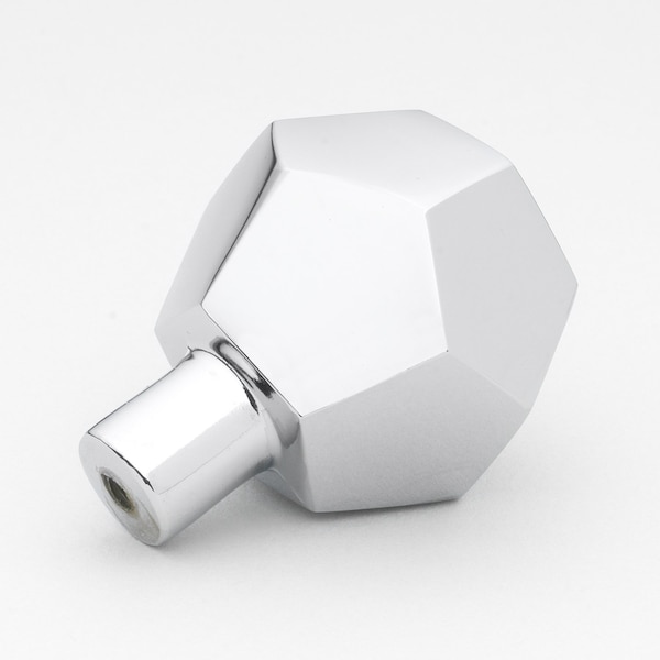 Gliderite Hardware 1-1/2 in. Faceted Knob Polished Chrome, 10PK - 5826-PC-10