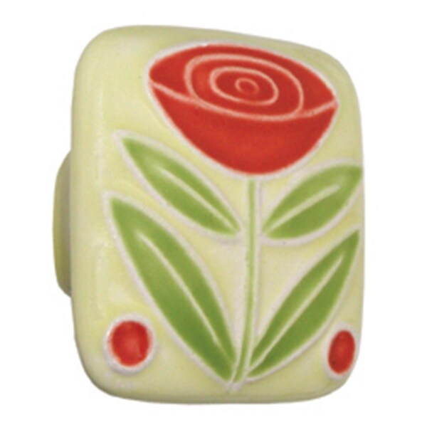 Acorn Mfg Lg Sq Yellow with Flower and 2 Berries - PSJYP