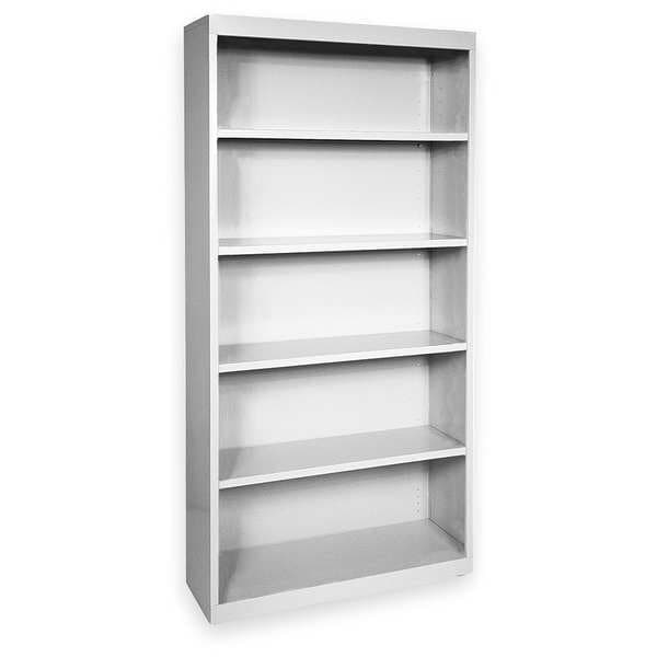Atlantic Metal Bookcase, Steel, 5 Shelf, Dove Gray, 72HX36W - BA40361872-05