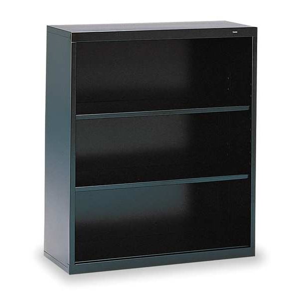 Tennsco 3-Shelf Stationary Bookcase, 40"x34-1/2" Black - B-42BK