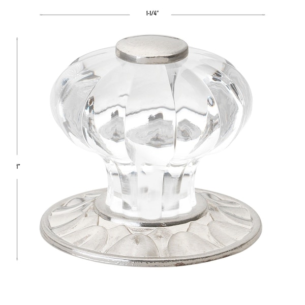 Gliderite Hardware 1-1/4 in. Clear Acrylic Cabinet Knob - 235140-SN, 25PK - 235140-SN-25