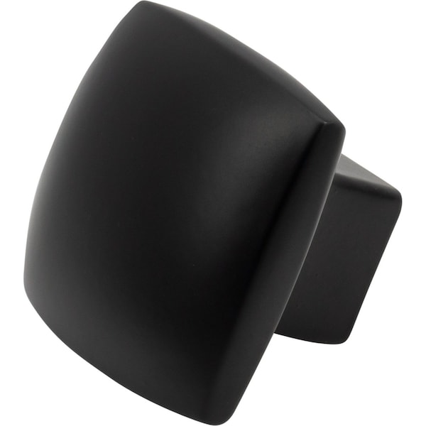 Designperfect 1-3/16 Overall Length Square Cabinet Knob, Matte/Flat Black - DPA-S83KBLK