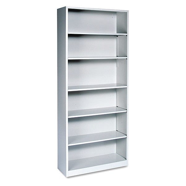 Hon Metal Bookcase, Six-Shelf, 34-1/2w x 12-5/8d x 81-1/8h, Light Gray - HS82ABC.Q