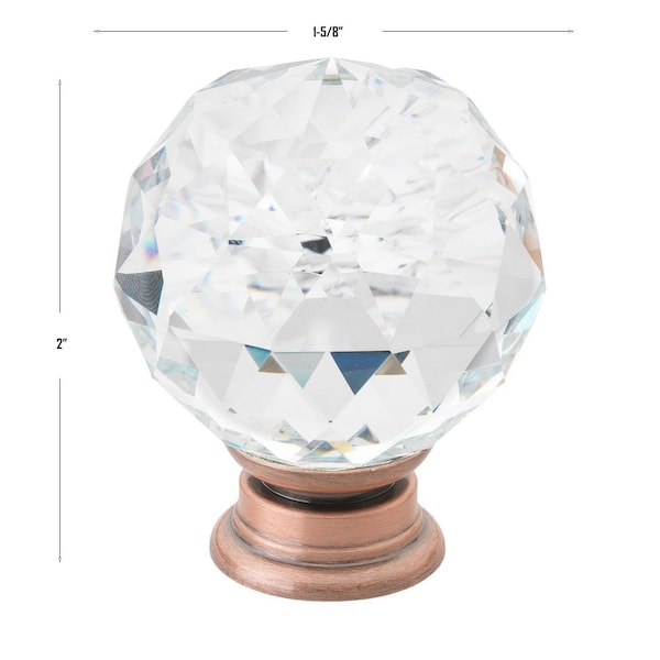 Gliderite Hardware 1-5/8 in. Crystal Cabinet Knob -, 25PK - 9003-ORB-40-25