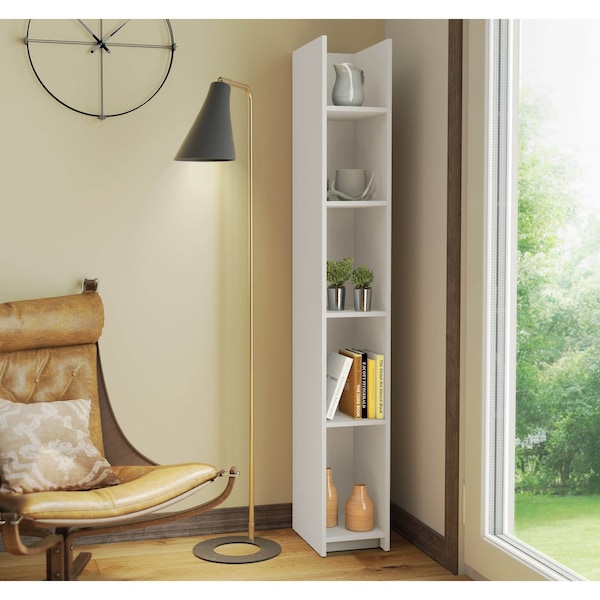 Bestar Small Space 10 in Narrow shelving unit, White - 16702-1117