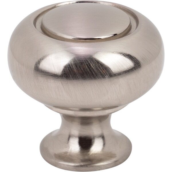 Designperfect 1-1/4 Diameter Round Cabinet Knob, Brushed Satin Nickel, 10PK - DPA10R31KSNB