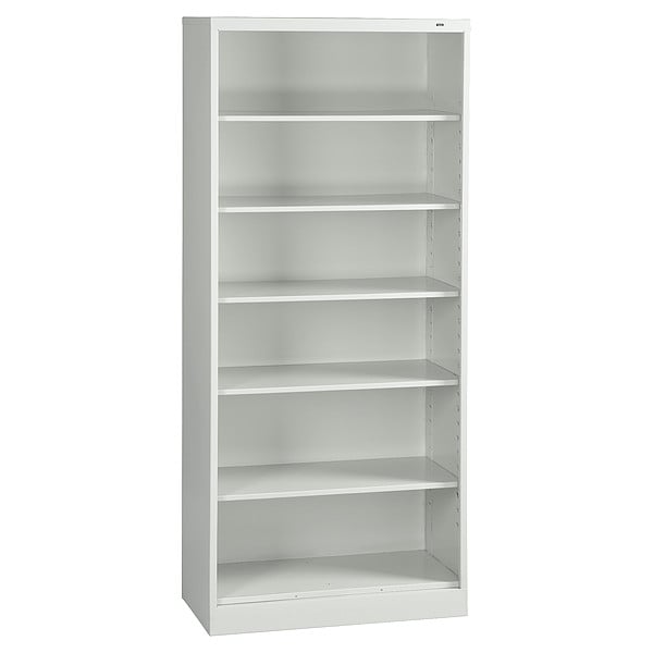 Tennsco 6-Shelf Bookcase, All Welded Steel 84"x36" Light Grey - BC18-84 LIGHT GREY