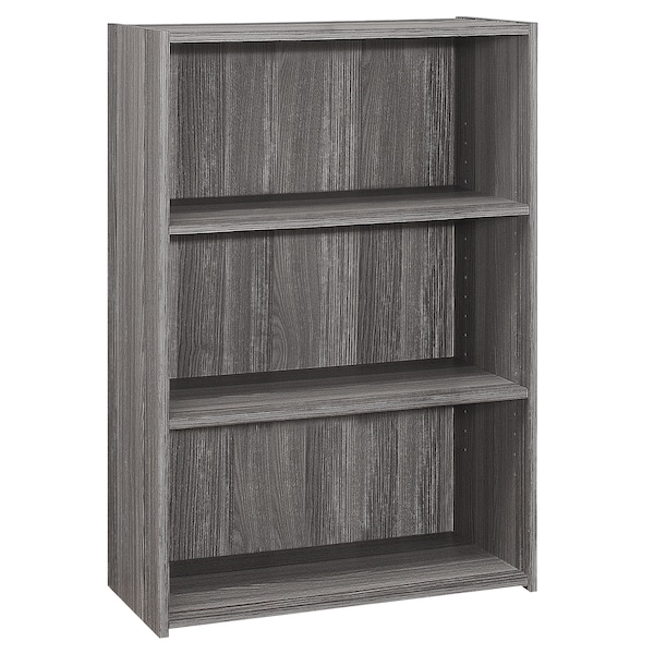 Monarch Specialties Bookshelf, Bookcase, 4 Tier, 36"H, Office, Bedroom, Laminate, Grey, Transitional - I 7478