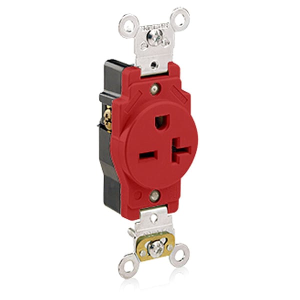 Contacto Leviton, 20 amperios, 250VCA, un enchufe, 6-20R, Rojo - 5461-R