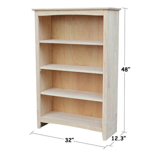 International Concepts Shaker Bookcase, 48"H, Unfinished - SH-3224A