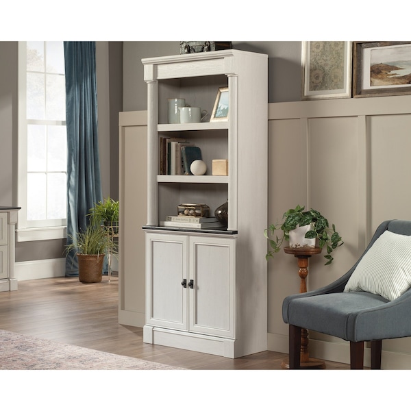 Sauder Palladia Library W/doors Glacier Oak , Three adjustable shelves provide versatility - 432729