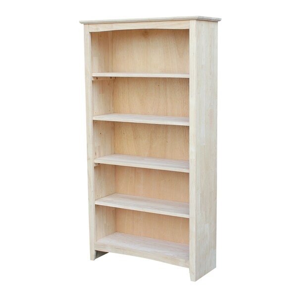 International Concepts Shaker Bookcase, 60"H, Unfinished - SH-3226A