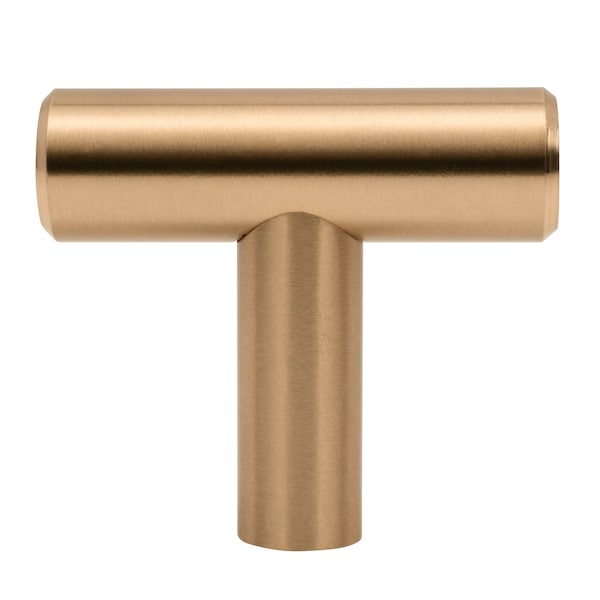 Designperfect 1-9/16 Overall Length Cabinet T-Knob, Champagne Bronze/Gold, 10PK - DPA10T14KCBZ