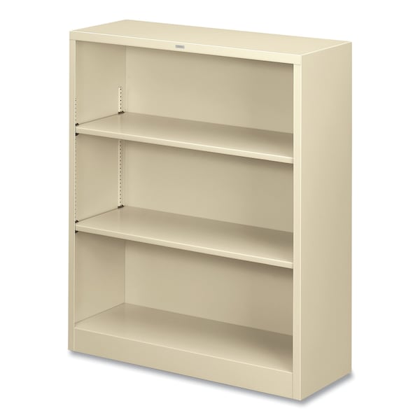 Hon Metal Bookcase, Three-Shelf, 34-1/2w x 12-5/8d x 41h, Putty - HS42ABC.L