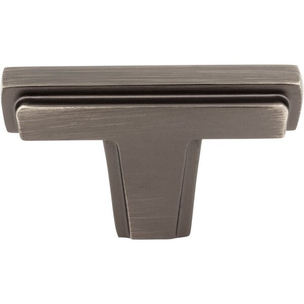 Jeffrey Alexander 2" Brushed Pewter Lexa Cabinet "T" Knob - 259BNBDL