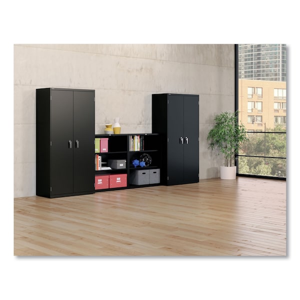 Hon Metal Bookcase, Three-Shelf, 34.5w x 12.63d x 41h, Black - HS42ABC.P
