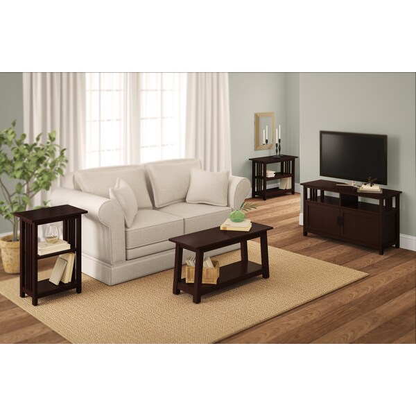 Alaterre Furniture Mission Under Window Bookshelf, Espresso - AMIA14P0