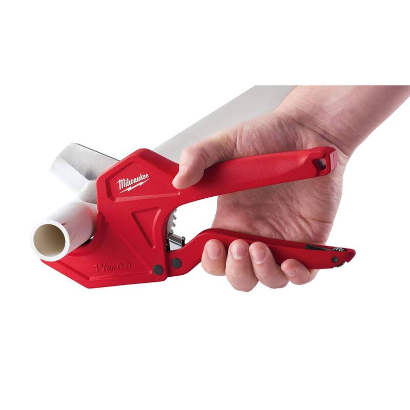 Llave de tubo de aluminio de 10 pulgadas de Milwaukee con mango de longitud de potencia con cortador de tubo de trinquete de 1-5/8 pulgadas (2 piezas) - 48-22-7213-48-22-4210