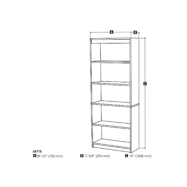Bestar Universel 30W Standard Bookcase, Dark Chocolate - 65715-000079