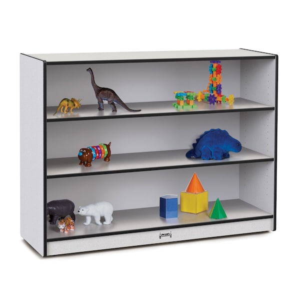 Jonti-Craft Rainbow Accents Super-Sized Adjustable Mobile Straight-Shelf, Black - 26932JCWW180