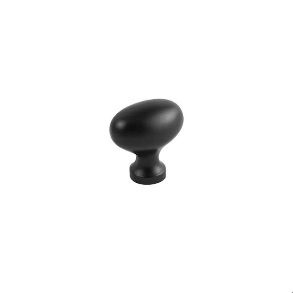 Hickory Hardware Williamsburg Collection Knob 1-1/4 Inch X 13/16 Inch  Matte Black Finish - P3054-MB