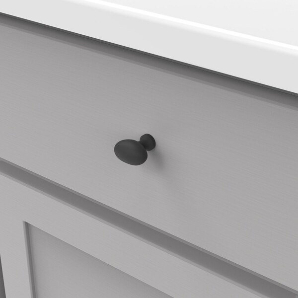Hickory Hardware Williamsburg Collection Knob 1-1/4 Inch X 13/16 Inch  Matte Black Finish - P3054-MB