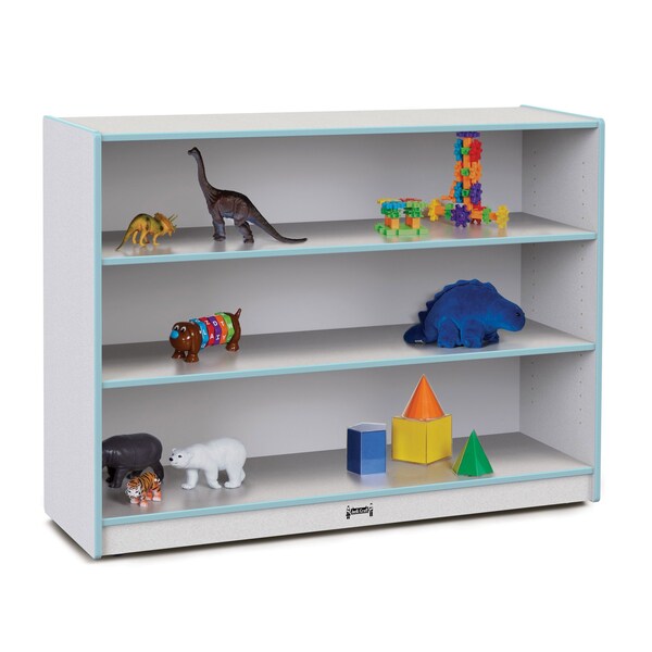 Jonti-Craft Rainbow Accents Super-Sized Adjustable Mobile Straight-Shelf, Coastal Blue - 26932JCWW131