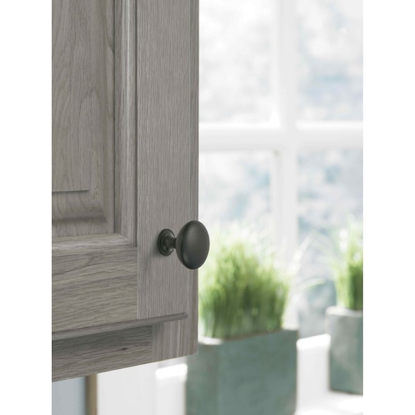Amerock Edona 1-1/4 in 32 mm Diameter Flat Black Cabinet Knob, 10PK - 10BX53005FB