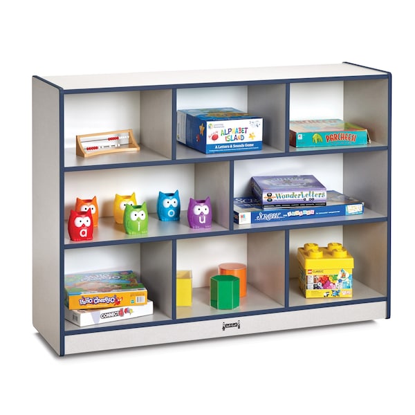 Jonti-Craft Rainbow Accents Super-Sized Single Mobile Storage Unit, Navy - 2691JCWW112
