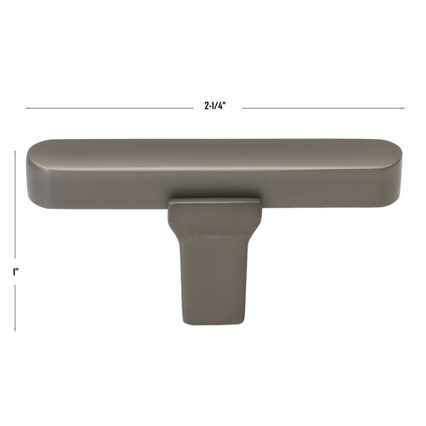 Gliderite Hardware 2-1/4 in. Center to Center Solid Flat T Knob Graphite Gray, 5PK - 4842-T-GPH-5