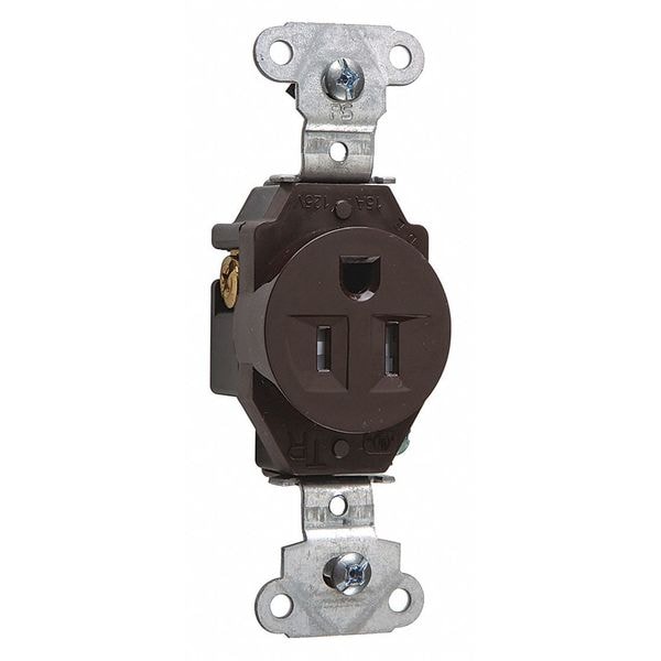 Receptáculo Legrand, 15 amperios, 125V AC, montaje al ras, salida única, 5-15R, café - TR5251