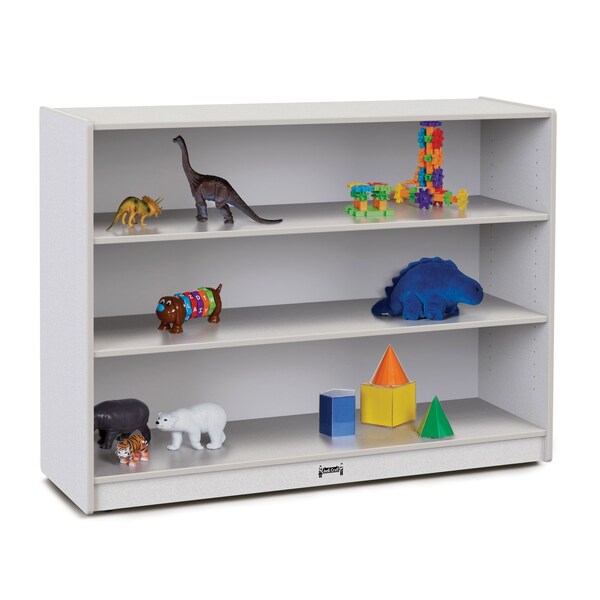 Jonti-Craft Rainbow Accents Super-Sized Adjustable Mobile Straight-Shelf, Gray - 26932JCWW000