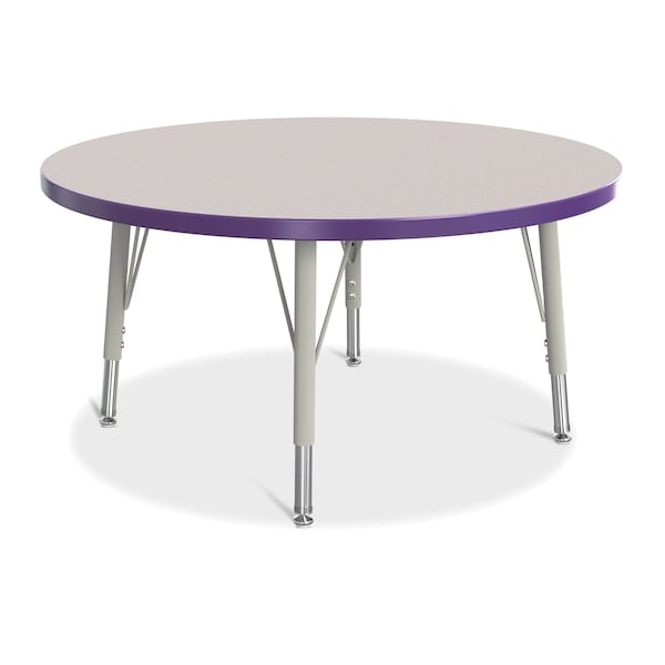 Jonti-Craft Berries Round Activity Table, 36 in. Diameter, E-height, Freckled Gray/Purple/Gray - 6488JCE004