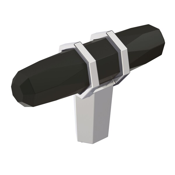 Amerock London 2-1/2 in 64 mm Length Black Bronze/Polished Chrome Cabinet Knob - BP36647BBR26