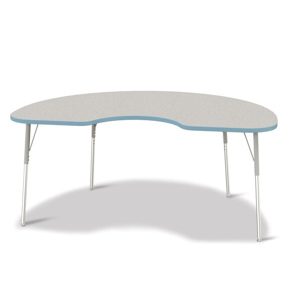 Jonti-Craft Berries Kidney Activity Table, 48 in. x 72 in., A-height, Freckled Gray/Coastal Blue/Gray - 6423JCA131