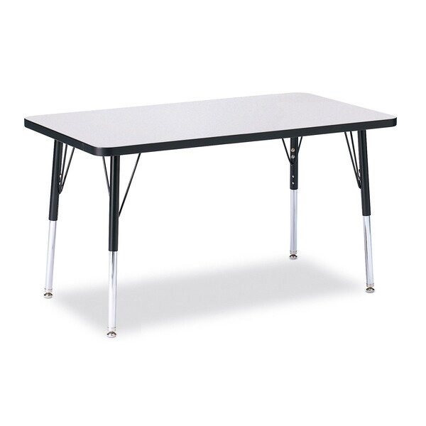 Jonti-Craft Berries Rectangle Activity Table, 24 in. x 36 in., A-height, Freckled Gray/Black/Black - 6478JCA180
