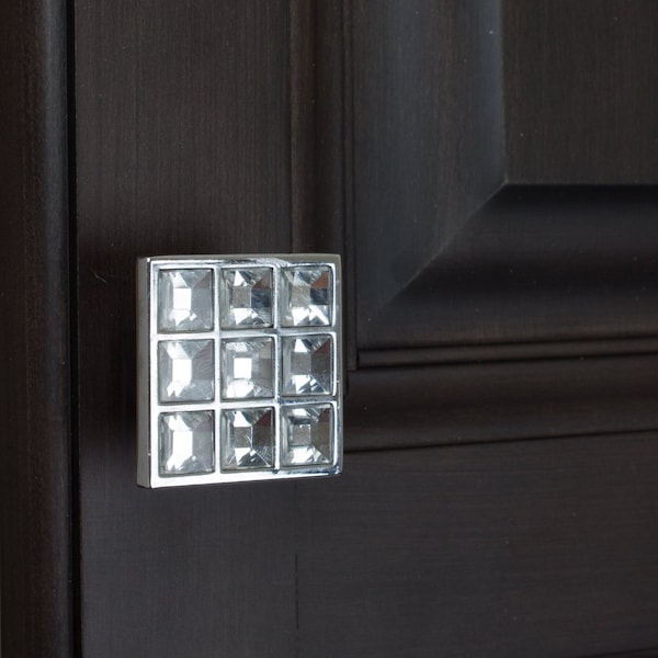 Gliderite Hardware 1-1/2 in. Square Crystal Cabinet Knob -, 5PK - 9050-CR-5