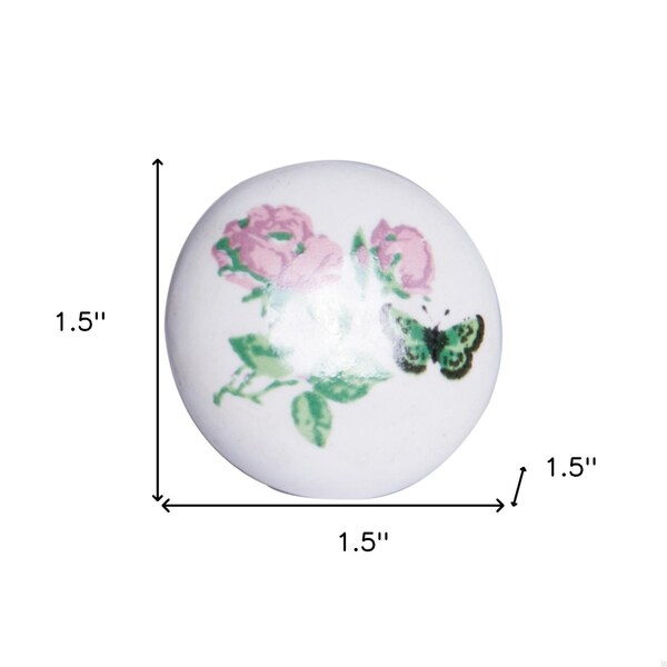 Homeroots Multi Color Ceramic & Metal Knob; 1.5 x 1.5 x 1.5 in. - Pack of 12 - 358079