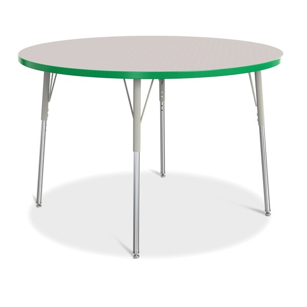 Jonti-Craft Berries Round Activity Table, 48 in. Diameter, A-height, Freckled Gray/Green/Gray - 6433JCA119