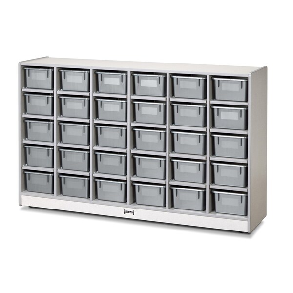 Jonti-Craft Rainbow Accents 30 Cubbie-Tray Mobile Storage, with Trays, Gray - 0431JCWW000