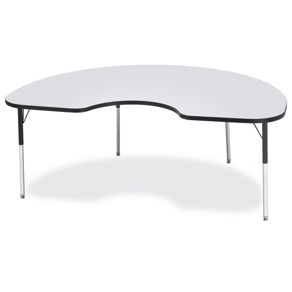 Jonti-Craft Berries Kidney Activity Table, 48 in. x 72 in., A-height, Freckled Gray/Black/Black - 6423JCA180